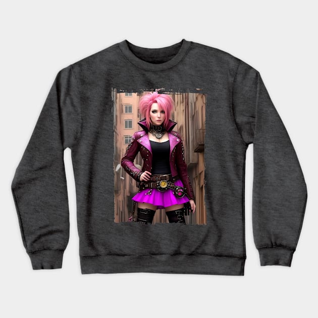 Steampunk Girl Crewneck Sweatshirt by DeVerviers